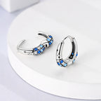 925 sterling silver butterfly hoop earrings, coloured zircon accents - view 3