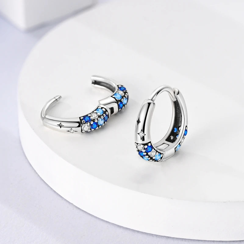 925 sterling silver butterfly hoop earrings, coloured zircon accents - view 3