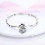 925 sterling silver charm bracelet, pave zirconia - view 17