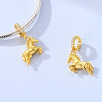 925 sterling silver gold-tone charm beads, crosses and bows - view 17