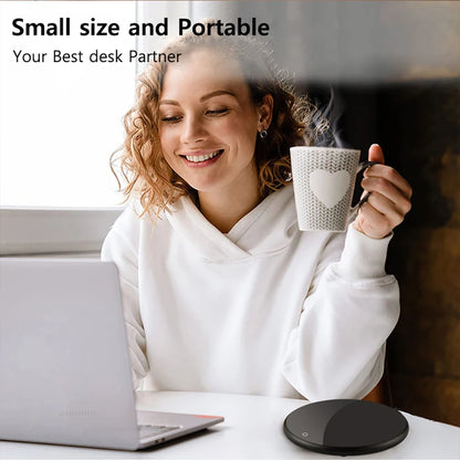 Prime Deal Zone USB mug warmer with electric heating coaster for coffee, tea, and milk in office or home settings.