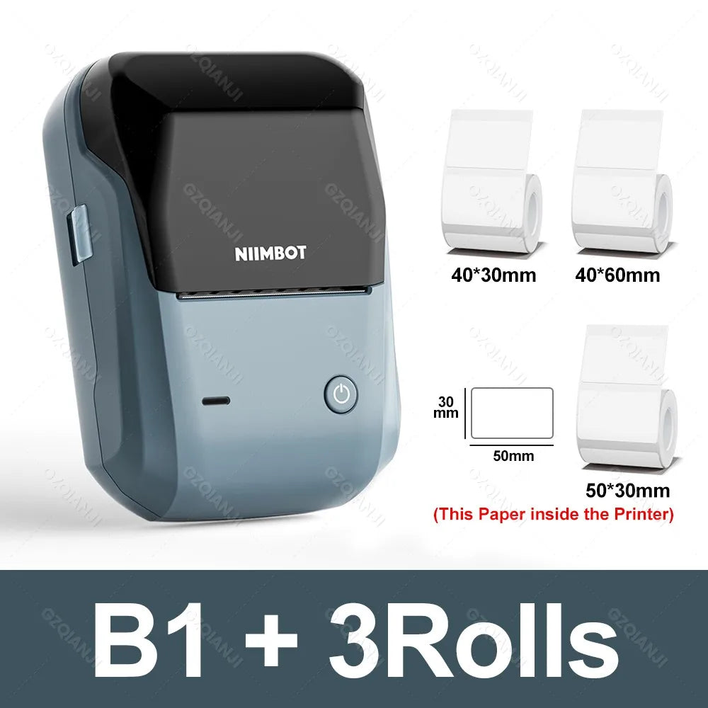 NIIMBOT B1 Mini Bluetooth Label Maker | Portable Thermal Printer for Round, UV & Custom Sticker Labels
