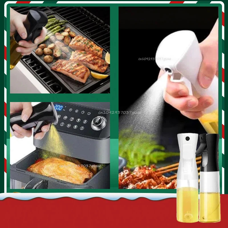 Prime Deal Zone oil spray bottle for kitchen, BBQ, and camping, with adjustable spray for olive oil, vinegar, or soy sauce.