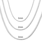 925 sterling silver solid snake chain necklace