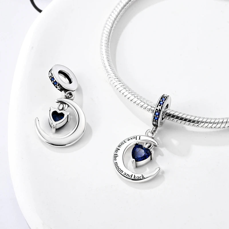 925 sterling silver charm beads, hearts and sweet love designs - view 5