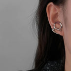 Y2K irregular liquid metal clip earrings - view 3