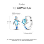 925 sterling silver butterfly hoop earrings, coloured zircon accents - view 16