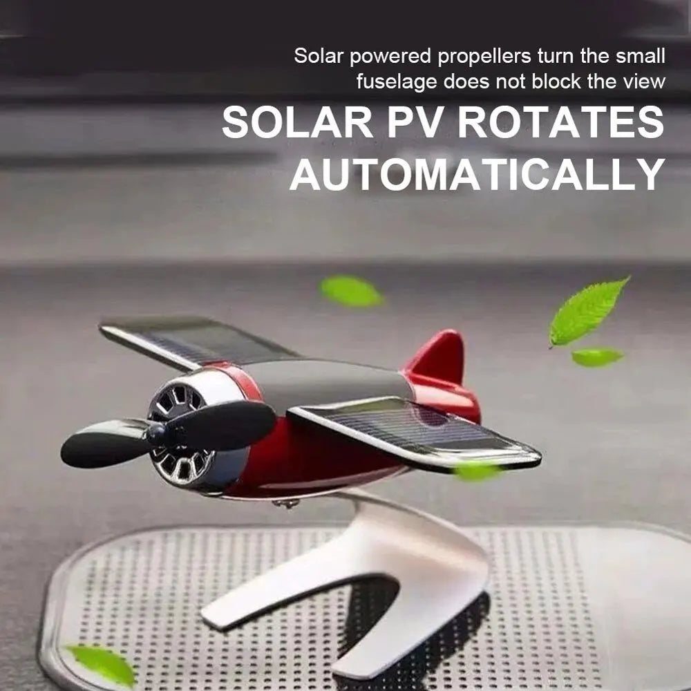 Creative solar-powered airplane desktop ornament by Prime Deal Zone, perfect as a car interior accessory for women and men.