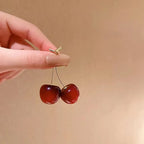 sweet cherry drop dangle earrings, fruit design - view 4