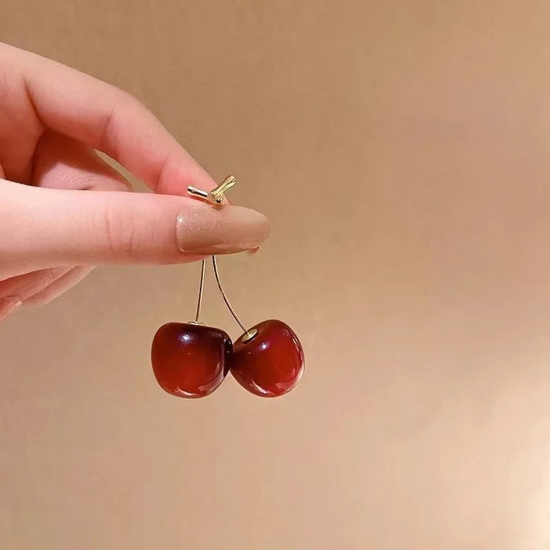 sweet cherry drop dangle earrings, fruit design - view 10