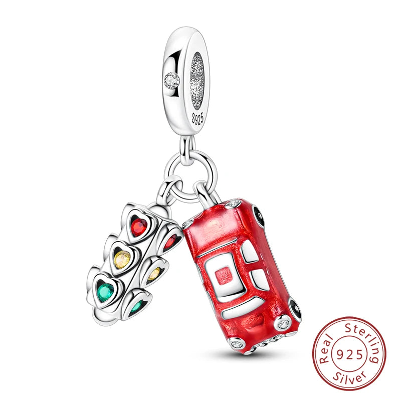 925 Sterling Silver Red Wine & Chili Charm Beads