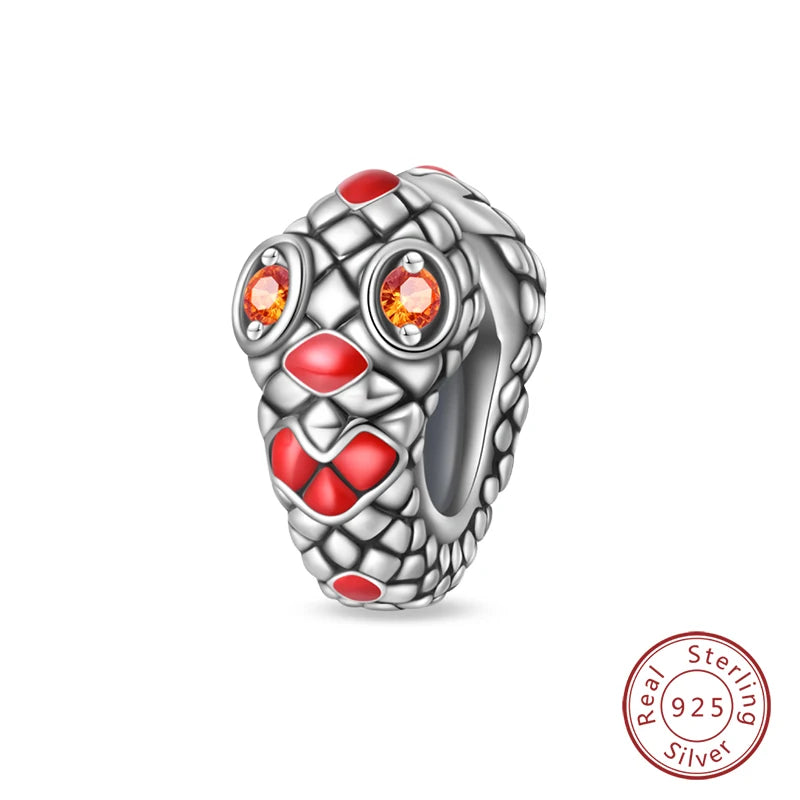 925 Sterling Silver Red Wine & Chili Charm Beads