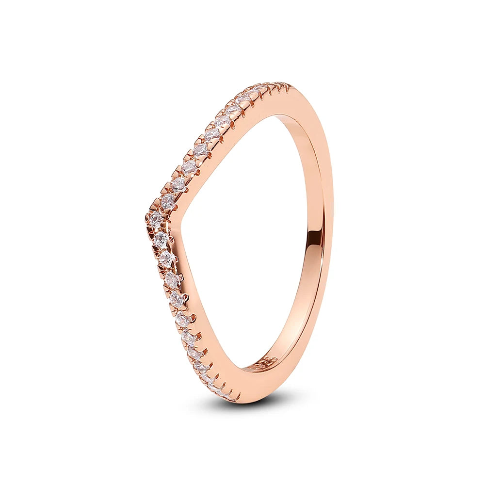 925 Sterling Silver Crown Heart Ring with Zircon