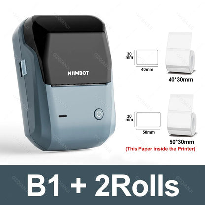 NIIMBOT B1 Mini Bluetooth Label Maker | Portable Thermal Printer for Round, UV & Custom Sticker Labels