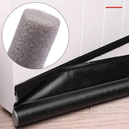 Prime Deal Zone adjustable door draft stopper with foam weatherstrip blocking cold air under the door.