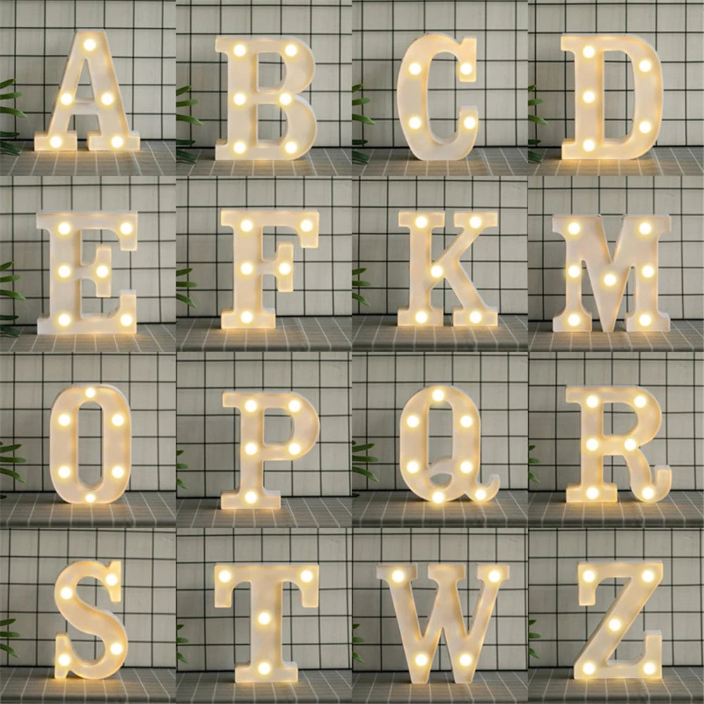 Prime Deal Zone luminous alphabet LED lamp displaying a glowing letter for home, wedding, or party decoration lighting.