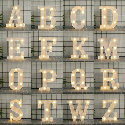 Prime Deal Zone luminous alphabet LED lamp displaying a glowing letter for home, wedding, or party decoration lighting.