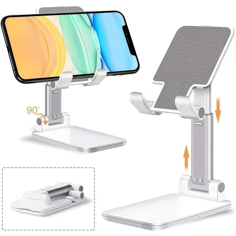 Adjustable Prime Deal Zone desk mobile phone holder stand for iPhone, iPad, and tablets with secure grip and sleek design.
