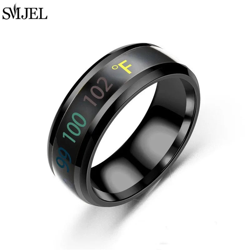 stainless steel body temperature display ring - view 17