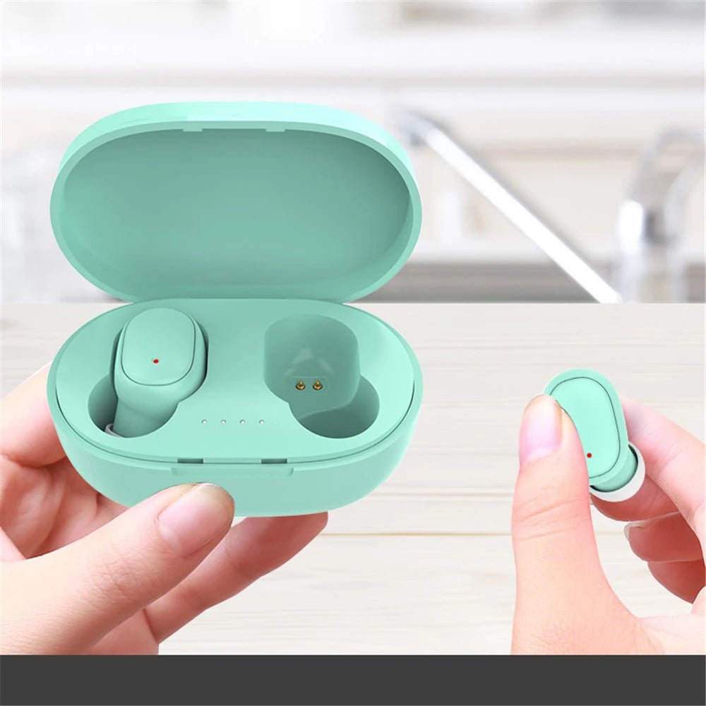 Wireless Bluetooth earphones with LED display, sport touch controls, stereo sound for Xiaomi and Huawei devices.