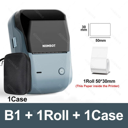 NIIMBOT B1 Mini Bluetooth Label Maker | Portable Thermal Printer for Round, UV & Custom Sticker Labels