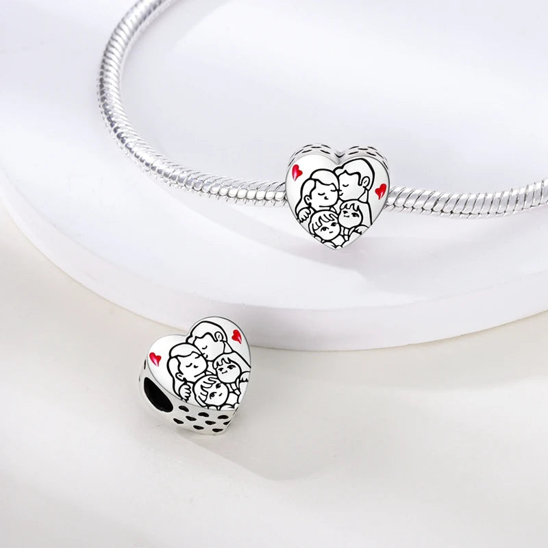 925 sterling silver charm beads, hearts and sweet love designs - view 16