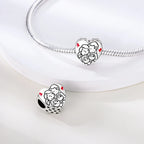 925 sterling silver charm beads, hearts and sweet love designs - view 16