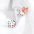 925 sterling silver moissanite stud earrings, multi-tone - view 4