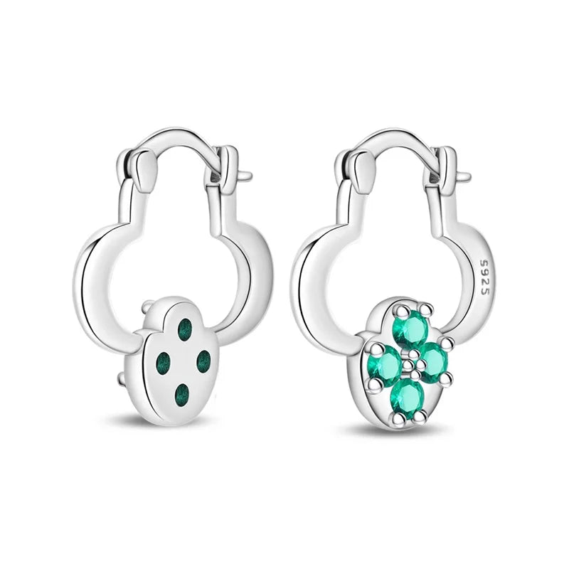 925 Sterling Silver Zircon Drop Earrings — Four-Leaf Clover & Star Designs