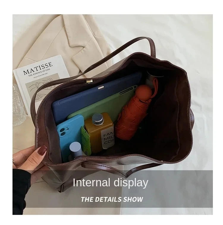Large capacity fashion tote bag for girls by Prime Deal Zone, showing spacious interior and stylish design.