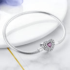 925 sterling silver charm bracelet, pave zirconia - view 6