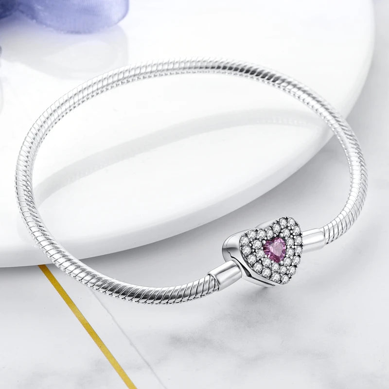 925 sterling silver charm bracelet, pave zirconia - view 6
