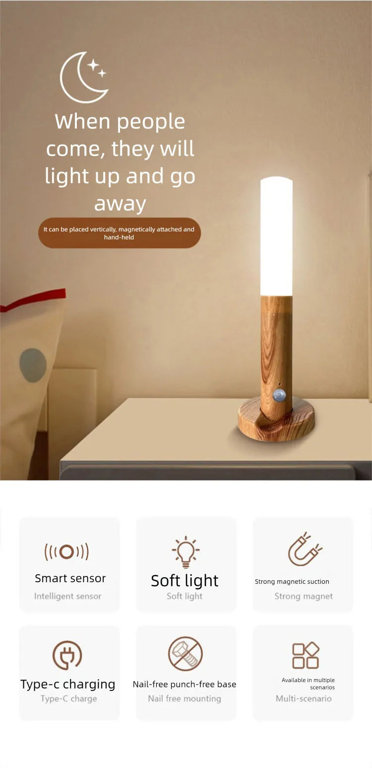 Prime Deal Zone LED night light with USB charging, motion sensor, and human induction for bedside, cabinet, or wardrobe lighting.