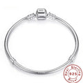925 sterling silver snake chain bracelet, smooth - view 1