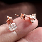 925 sterling silver moissanite stud earrings, multi-tone - view 3