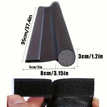 Prime Deal Zone adjustable door draft stopper foam weatherstrip sealing under door to block cold air and prevent drafts.