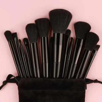 Set of 13 Prime Deal Zone synthetic nylon makeup brushes for foundation, blush, and powder application, soft and cruelty-free.