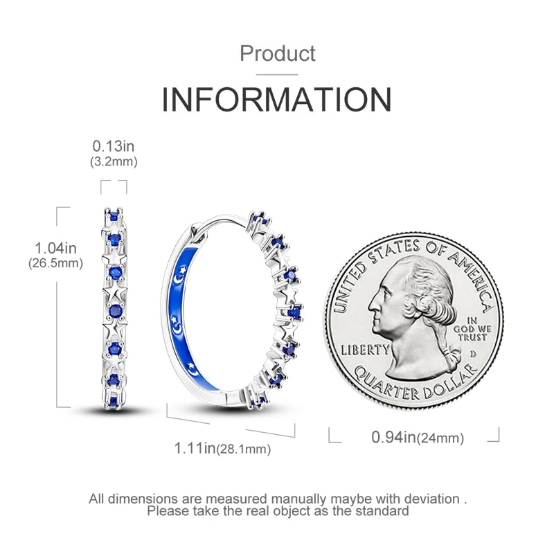 925 Sterling Silver Butterfly & Hoop Earrings — Coloured Zircon Accents