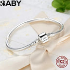 925 sterling silver snake chain bracelet, slim - view 1