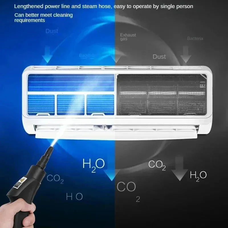 Prime Deal Zone handheld steam cleaner with high temperature steam for cleaning air conditioners, kitchen hoods, cars, floors, and more
