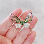 rhinestone and pearl butterfly bee brooch - view 2