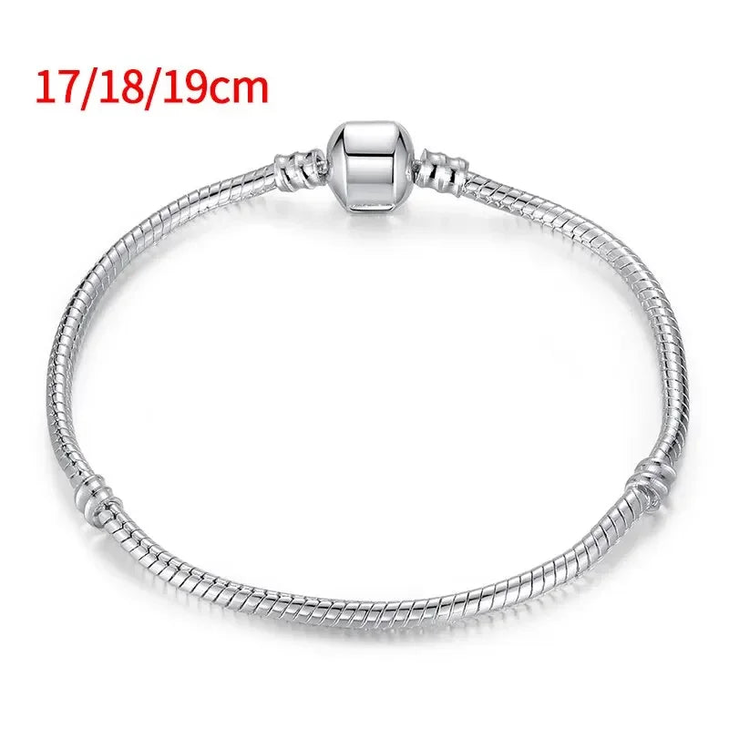 925 sterling silver snake chain bracelet, smooth - view 10