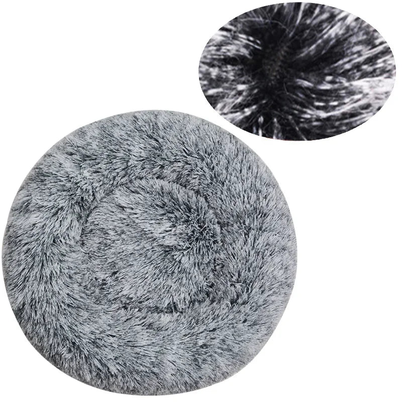 Prime Deal Zone round pet bed in six sizes, soft plush fabric for large dogs and cats, cozy winter pet sleeping house