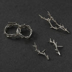 silver-plated vintage branch and thorn couple ring - view 3