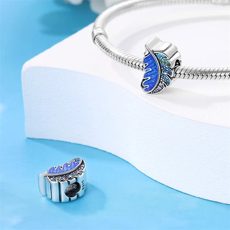 925 sterling silver charm beads, butterflies dragonflies and feathers - view 4