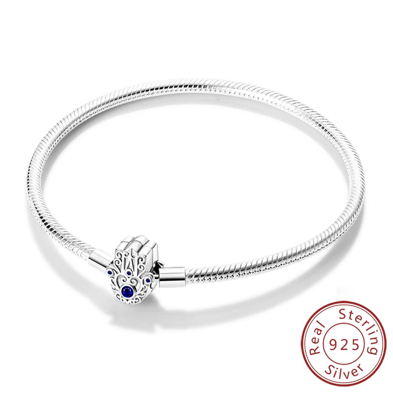 925 Sterling Silver Charm Bracelet — Pavé Zirconia, 17–20cm