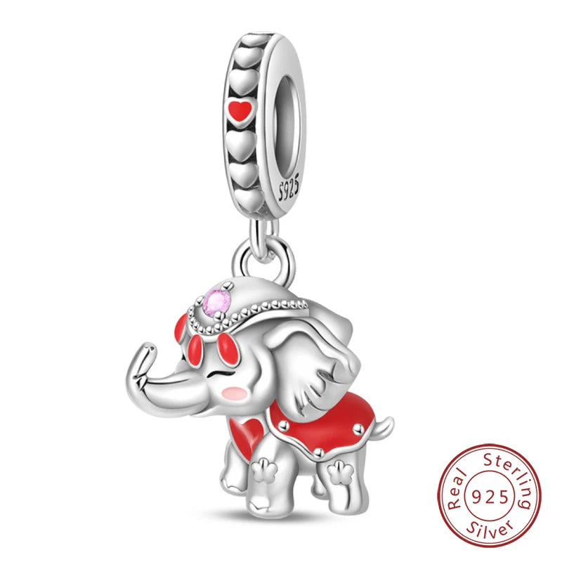 925 Sterling Silver Red Wine & Chili Charm Beads