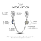 S925 silver-plated star and moon safety chain charm - view 4