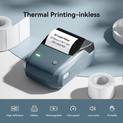 NIIMBOT B1 Mini Bluetooth Label Maker | Portable Thermal Printer for Round, UV & Custom Sticker Labels
