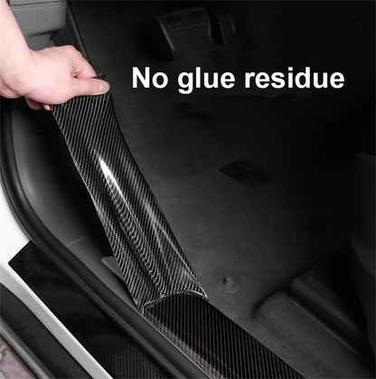 Prime Deal Zone 3D car carbon fiber sticker with black waterproof film for auto door sills and side mirrors, anti-scratch protection.